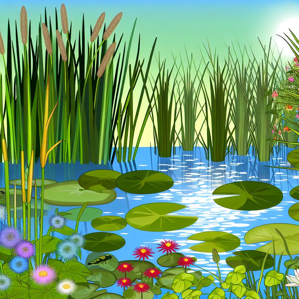 plants by a pond