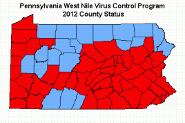 2012 PA West Nile county status